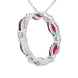 Ruby Diamond Circle of Love Pendant 10KT White Gold