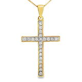 .22ct Diamond Cross Religious Pendant 14KT Yellow Gold