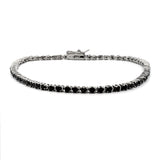 2.27ct Black Diamond Tennis Bracelet Sterling Silver