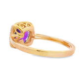1.34ct Amethyst Diamond Ring 10KT Yellow Gold