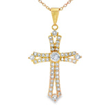 Topaz Cross Religious Pendant Sterling Silver