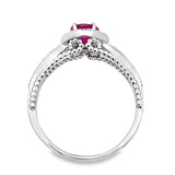 1.35ct Ruby Diamond Ring 14KT White Gold