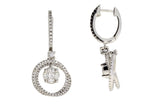 1.00ct Diamond Dangle Earrings 14KT White Gold