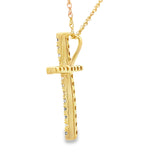 .13ct Diamond Cross Religious Pendant 14KT Yellow Gold