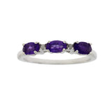.70ct Amethyst Diamond Ring Sterling Silver