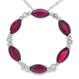 Ruby Diamond Circle of Love Pendant 10KT White Gold