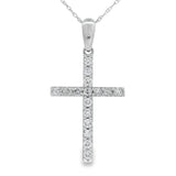 .45ct Diamond Cross Religious Pendant 14KT White Gold