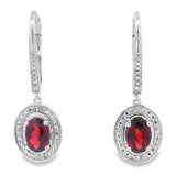 1.41ct Garnet Diamond Dangle Earrings 10KT White Gold