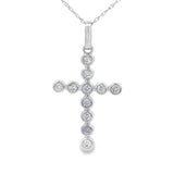 .31ct Diamond Cross Religious Pendant 14KT White Gold