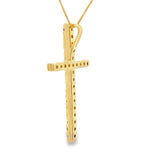 .38ct Diamond Cross Religious Pendant 14KT Yellow Gold
