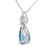 London Blue Topaz Fashion Pendants 10KT White Gold