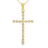 .17ct Diamond Cross Religious Pendant 14KT Yellow Gold