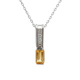 .06ct Citrine Diamond Fashion Pendants 10KT White Gold