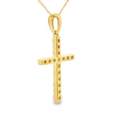 .45ct Diamond Cross Religious Pendant 14KT Yellow Gold