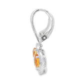 1.04ct Citrine Diamond Dangle Earrings 10KT White Gold