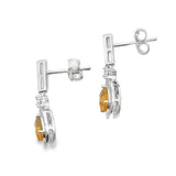 .89ct Citrine Diamond Dangle Earrings 10KT White Gold