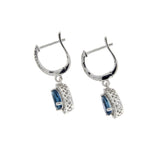 .88ct London Blue Topaz Dangle Earrings 14KT White Gold