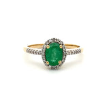 .74ct Emerald Diamond Ring 14KT Yellow Gold