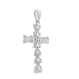 Moissanite Cross Religious Pendant Sterling Silver