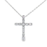 .35ct Diamond Cross Religious Pendant 14KT White Gold