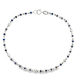 .87ct Sapphire Diamond Bracelet 14KT White Gold