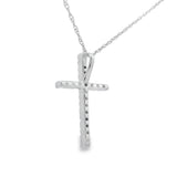 .11ct Diamond Cross Religious Pendant 14KT White Gold