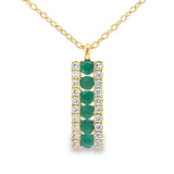 .30ct Emerald Diamond Fashion Pendants 14KT Yellow Gold