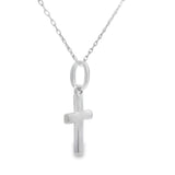 .05ct Diamond Cross Religious Pendant 14KT White Gold