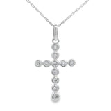 .15ct Diamond Cross Religious Pendant 14KT White Gold