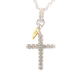 .15ct Diamond Cross Religious Pendant Sterling Silver