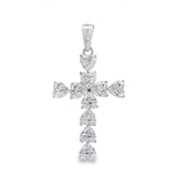 Moissanite Cross Religious Pendant Sterling Silver