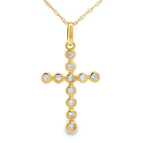 .15ct Diamond Cross Religious Pendant 14KT Yellow Gold
