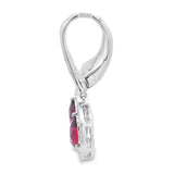 1.05ct Garnet Diamond Dangle Earrings 10KT White Gold