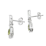 .52ct Peridot Diamond Dangle Earrings 10KT White Gold