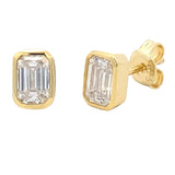 Moissanite Stud Earrings Gold plated Sterling Silver