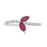 .35ct Ruby Diamond Ring 14KT White Gold