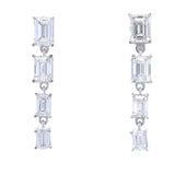 Lab Grown Diamond Dangle Earrings 14KT White Gold