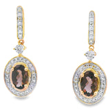.88ct Quartz Diamond Dangle Earrings 10KT Yellow Gold