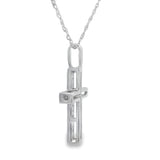 .08ct Diamond Cross Religious Pendant 14KT White Gold