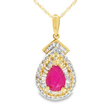 1.25ct Ruby Diamond Fashion Pendants 14KT Yellow Gold