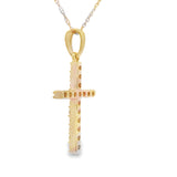.25ct Diamond Cross Religious Pendant 14KT Yellow Gold