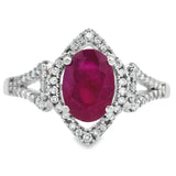 1.26ct Ruby Diamond Ring 14KT White Gold