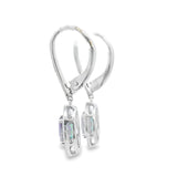 .89ct Mystic Fire Topaz Dangle Earrings 10KT White Gold