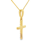 .08ct Diamond Cross Religious Pendant 10KT Yellow Gold