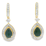 .84ct Onyx Diamond Dangle Earrings 10KT Yellow Gold
