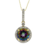 Mystic Fire Topaz Fashion Pendants 14KT Yellow Gold
