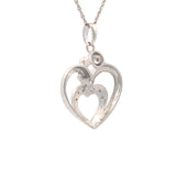 .10ct Diamond Heart Love Pendant Sterling Silver