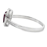 .56ct Garnet Diamond Ring 10KT White Gold