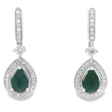 .84ct Onyx Diamond Dangle Earrings 10KT White Gold