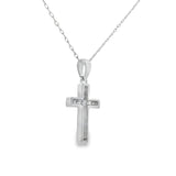 .12ct Diamond Cross Religious Pendant 14KT White Gold